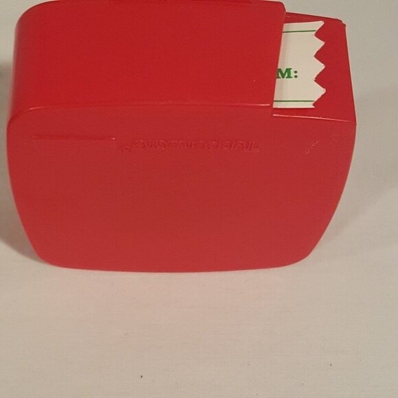 Vintage Tupperware Red Label Dispenser Christmas Tag Sticker Food Date Roll Tags - Picture 5 of 16